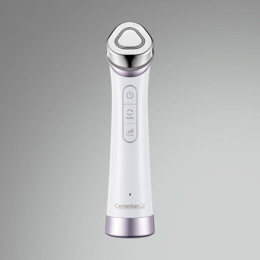 ProtoClinical k-beauty CENTELLIAN24 Madeca Prime (*It can only be shipped via express service.) warm beige beauty device packaging with blue-gray side accents on a light background.