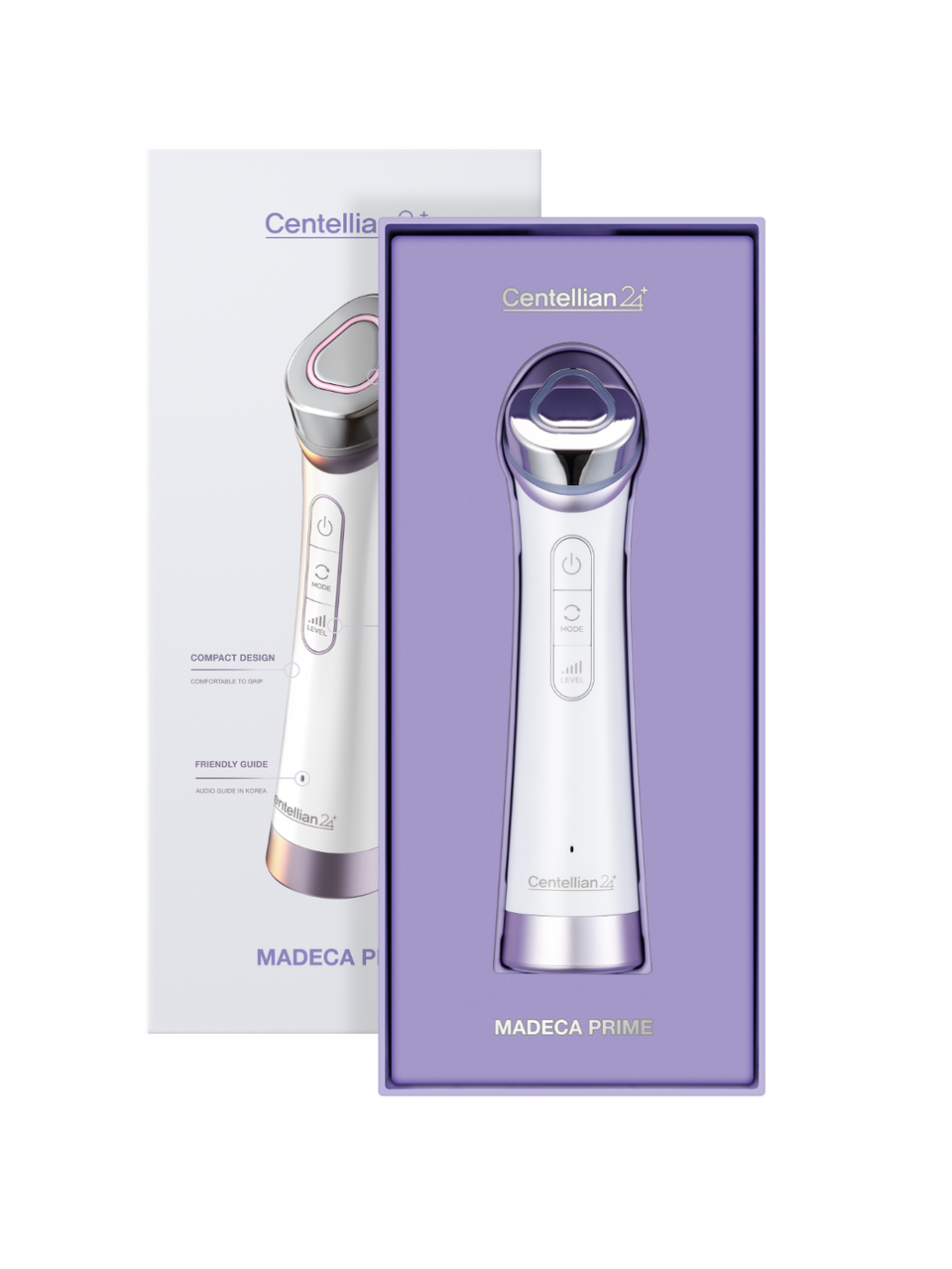 ProtoClinical k-beauty CENTELLIAN24 Madeca Prime (*It can only be shipped via express service.) purple beauty device graphic on a light background.