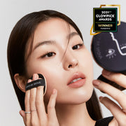 ProtoClinical k-beauty cool blue cosmetic product packaging with a darker center on a light background.