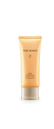 ProtoClinical k-beauty [THE WHOO] Firming Neck and Face Protein Repair Mask 100ml single slim beige tube centered on a light background with pale blue side accents