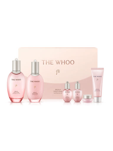 ProtoClinical k-beauty beige cosmetic product with soft blue accents on a light background.
