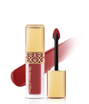 ProtoClinical k-beauty [THE WHOO] Gongjinhyang Mi Velvet Liquid Lip Rouge 6g (3color) single upright liquid lip tube centered on a pale pink and soft blue background