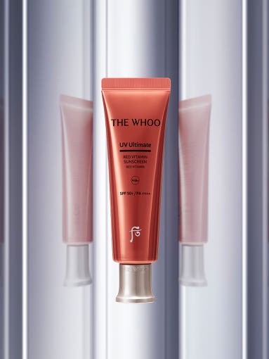 ProtoClinical k-beauty burgundy beauty product silhouette centered on a light background with soft teal side accents.