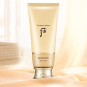 ProtoClinical k-beauty warm beige beauty graphic with a vertical center shape on a light background.