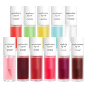 ProtoClinical k-beauty nooni Apple Lip Oil 3.7ml square lip oil graphic with a pink lower band, pale green upper area, and soft light background