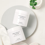 ProtoClinical k-beauty nooni Daily Turnover Peel Pad 145ml square peel pad pack graphic with gray-white packaging shapes and soft neutral background