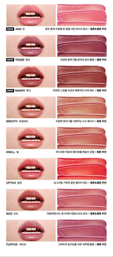 ProtoClinical k-beauty NAMING Syrup Melting Stick 1.7g (8color) tall product detail graphic with shade swatches, lip stick packaging, and a vertical layout