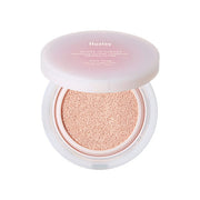Huxley Essence Cover Cushion Unseen Layer SPF23 PA++ 12g (2color) by ProtoClinical shown in soft peach k-beauty cushion packaging on a light background.