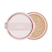 Huxley Essence Cover Cushion Unseen Layer SPF23 PA++ 12g [Refill] (2color) by ProtoClinical shown in soft peach k-beauty refill cushion packaging on a light background.