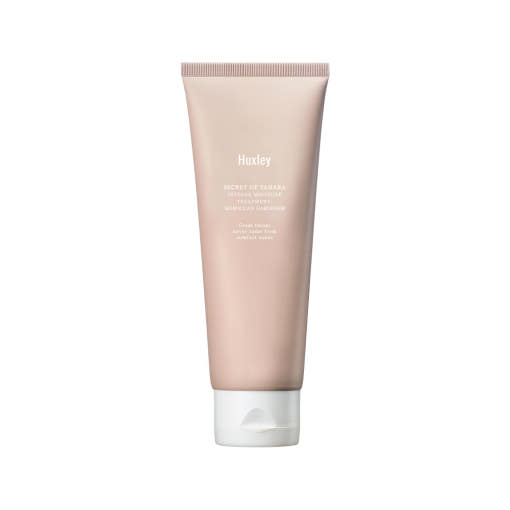ProtoClinical k-beauty Huxley Intense Moisture Treatment 200ml #Moroccan Gardener single upright beige treatment bottle centered on a white background with pale blue corner shading
