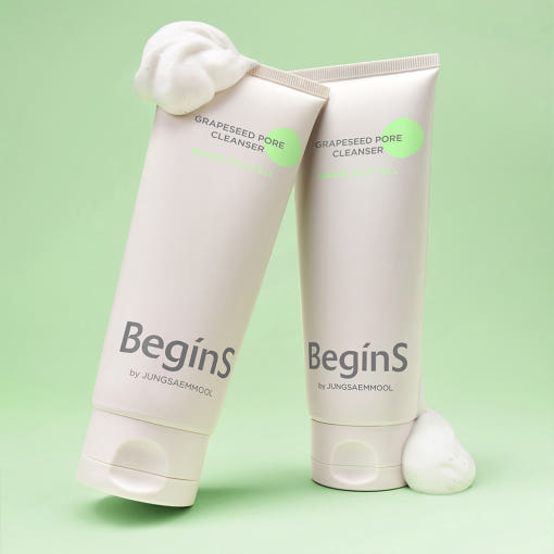 ProtoClinical k-beauty JUNGSAEMMOOL Grapeseed Pore Cleanser 150ml single cream cleanser tube standing upright with a light green dot label on a clean white background