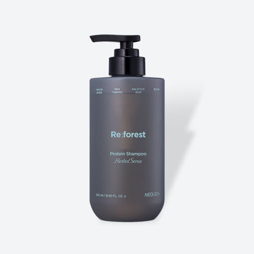 ProtoClinical k-beauty NEOGEN Reforest Protein Shampoo (Herbal Scent) 500ml single upright shampoo bottle on a white background.