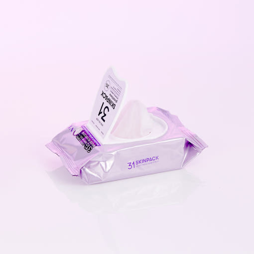 ProtoClinical k-beauty VT Luminous 31°C Skin Pack 210g/100ea upright rounded mauve package centered on a pale background with soft lavender side shading