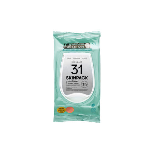 ProtoClinical k-beauty VT Mild 31°C Skin Pack 210g/100ea shown as a single upright rounded teal package centered on a pale background with soft lavender side shading