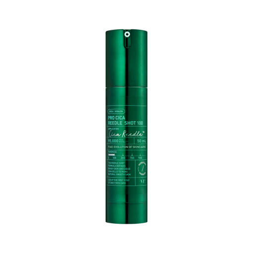 ProtoClinical k-beauty green beauty product centered on a soft lilac and white background.