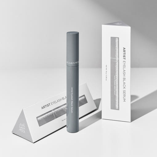 ProtoClinical k-beauty JUNGSAEMMOOL Artist Eyelash Serum 10g (2type) blue-gray vertical beauty silhouette with pale blue side bands on a light background.