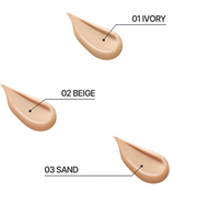 ProtoClinical k-beauty pale beauty graphic with soft taupe horizontal bands and muted rounded accents.