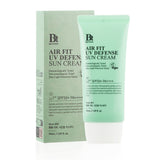 ProtoClinical k-beauty Benton Air Fit UV Defense Sun Cream SPF 50+ PA++++ 50ml single upright green sun cream package centered on a light background.