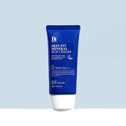 ProtoClinical k-beauty Benton Skin Fit Mineral Sun Cream SPF50+ PA++++ 50ml single upright sun cream package centered on a light background.