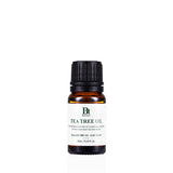 Benton Tea Tree Oil 10ml by ProtoClinical shown in a front-facing tea tree oil bottle on a white background, highlighting the labeled packaging for a k-beauty skincare routine.