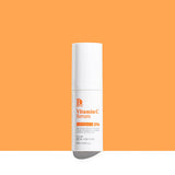 ProtoClinical k-beauty Benton Vitamin C Serum 30ml single upright pale beige serum bottle centered on a warm orange background with a soft cream base fade