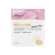 ProtoClinical k-beauty MISSHA 24K Prime Gold Collagen Hydrogel Mask 32g x 5ea single gold sheet mask pack with darker side panels on a light background