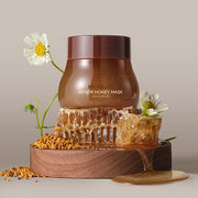 ProtoClinical k-beauty MISSHA Bee Pollen Renew Honey Mask 130ml single amber-brown honey mask jar with a beige lid on a light background