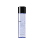 ProtoClinical k-beauty MISSHA Perfect Lip & Eye Makeup Remover Waterproof 100ml single upright blue-gray remover bottle centered on a pale studio background