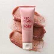 ProtoClinical k-beauty MISSHA Red Bean Retinol Pore Peel To Foam 120ml single pink cleanser tube in a closer view with a deep red center panel on a pale background