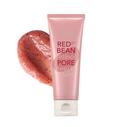 ProtoClinical k-beauty MISSHA Red Bean Retinol Pore Peel To Foam 120ml single pink cleanser tube with a deep red front panel on a clean white background