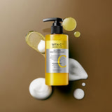 ProtoClinical k-beauty MISSHA Vita C Plus All In One Pack Foam Cleanser 200ml single warm yellow cleanser tube standing upright on a clean white background