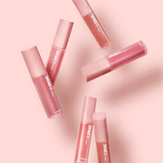 ProtoClinical k-beauty MISSHA Daretint Melty Velvet 4.3g (6Colors) square lip tint graphic with rosy pink tube details, mint accents, and a pale blush background