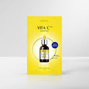 ProtoClinical k-beauty MISSHA Vita C Plus Ampoule Mask 27g X 5ea single bright yellow sheet mask pack centered on a light background with pale blue side bands