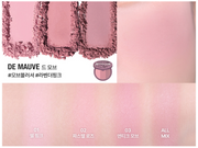 ProtoClinical k-beauty [TOO COOL FOR SCHOOL] Artclass By Rodin Blusher 8.7g #De Mauve pink blush compact in a close-up crop on a light background with pale aqua side accents