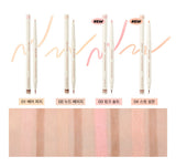 ProtoClinical k-beauty [TOO COOL FOR SCHOOL] Artclass Glam Under Liner 0.2g/0.7g (4 Colors) single warm beige liner swatch stretching horizontally across a pale blue and peach background