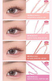 ProtoClinical k-beauty [TOO COOL FOR SCHOOL] Artclass Smudging Under Liner 0.12g (10 Colors) single vertical taupe-brown liner swatch centered on a pale pink and cream background