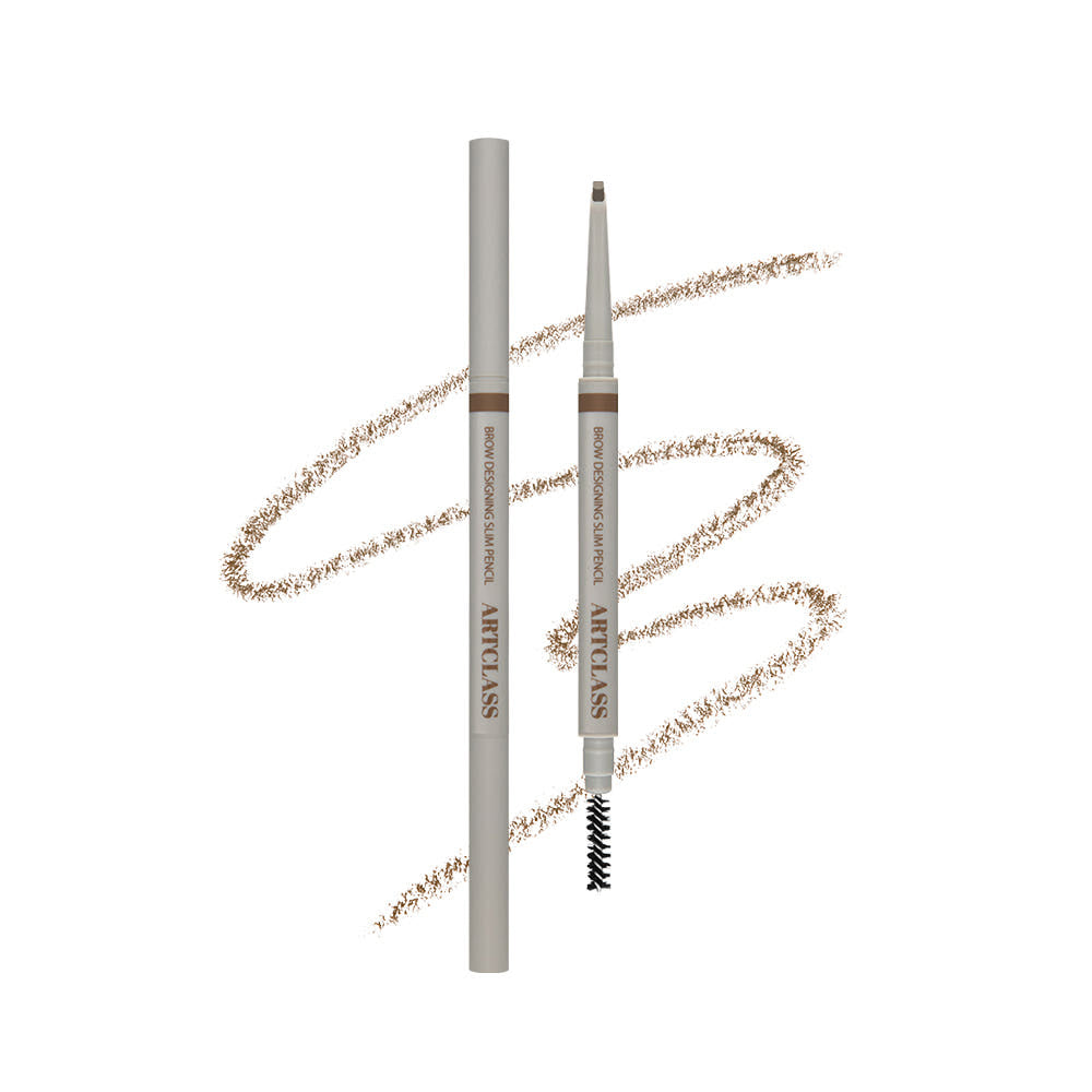 ProtoClinical k-beauty [TOO COOL FOR SCHOOL] Brow Designing Slim Pencil 0.04g (3colors) single slim brow pencil centered upright in taupe on a light neutral background