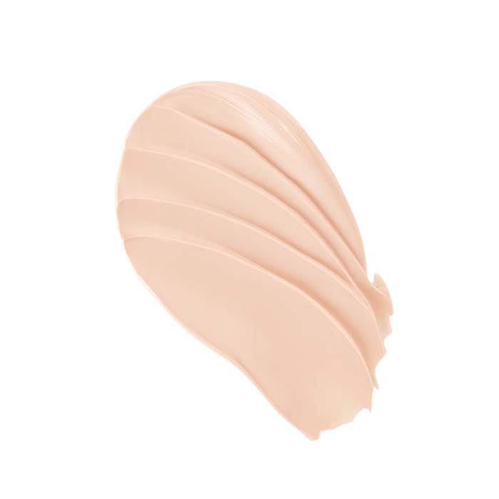 ProtoClinical k-beauty [TOO COOL FOR SCHOOL] Jean George Llong Sun Block 50ml SPF 50+ PA+++ beige cream swatch with curved ridges on a clean white background