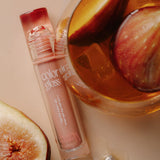 ProtoClinical k-beauty [TOO COOL FOR SCHOOL] Verre Color Gloss 2.6g (6colors) square warm brown lip gloss packshot with a darker vertical bottle shape and soft peach shading