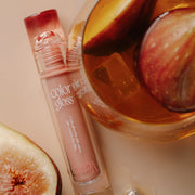ProtoClinical k-beauty [TOO COOL FOR SCHOOL] Verre Color Gloss 2.6g (6colors) square warm brown lip gloss packshot with a darker vertical bottle shape and soft peach shading