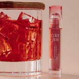 ProtoClinical k-beauty [TOO COOL FOR SCHOOL] Verre Color Gloss 2.6g (6colors) square shade graphic with a bold red gloss swatch band across the middle and muted beige side panels