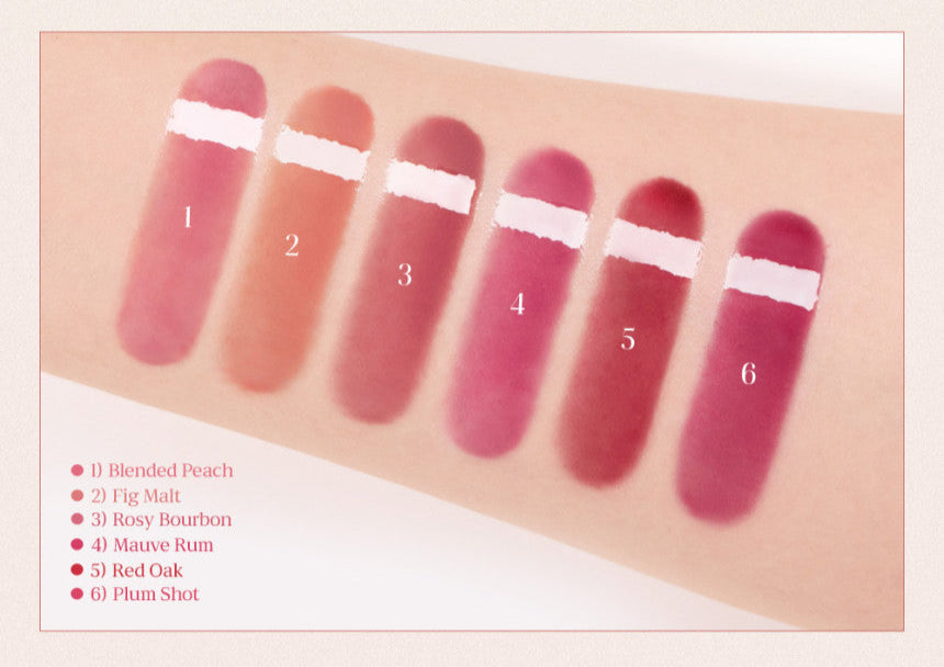 ProtoClinical k-beauty [TOO COOL FOR SCHOOL] Verre Color Gloss 2.6g (6colors) wide horizontal pale pink lip swatch graphic with soft blush bands on a cream background