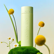ProtoClinical k-beauty [MANYO FACTORY] Our Vegan Heartleaf Moisture Calming Toner 315ml with a soft blue, cream, and olive graphic and darker lower bands on a light background