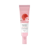 ProtoClinical k-beauty slim warm beige beauty product silhouette with pale blue side accents on a light background.