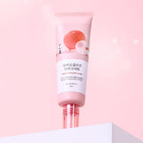 ProtoClinical k-beauty soft pink beauty graphic with a muted vertical center on a pale background.