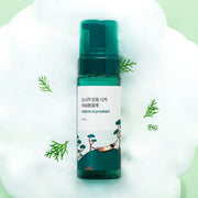 ProtoClinical k-beauty Round Lab Pine Tree Soothing Cica Feminine Cleanser 150ml single upright teal cleanser container on a light background.
