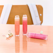 ProtoClinical k-beauty peripera  Ink Mood Glowy Tint 4g (#20~#36) square lip tint graphic with a pink tube, blush color accents, and a pale aqua background