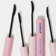 ProtoClinical k-beauty peripera Ink All Black Cara 7g (2type) single dark mascara tube centered upright on a light pink background