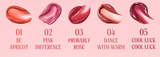 ProtoClinical k-beauty peripera Ink The Jelloble Tint 3.7g horizontal rosy pink tint swatch strip across a clean white background