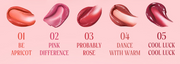 ProtoClinical k-beauty peripera Ink The Jelloble Tint 3.7g horizontal rosy pink tint swatch strip across a clean white background